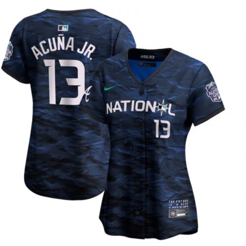 6863c0db5867e_1 Women's Atlanta Braves #13 Ronald Acuna Jr. Royal 2023 All-star Stitched Baseball Jersey(Run Small)