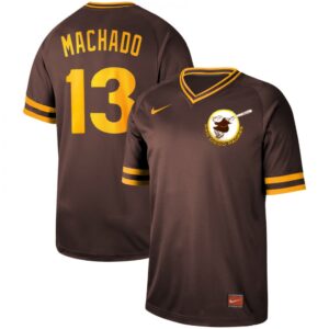 6863c0f2d29d9_1 Men's San Diego Padres #13 Manny Machado Coffee Cooperstown Collection Legend Stitched MLB Jersey