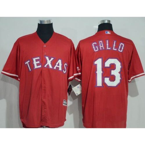 6863c105d94a0_1 Rangers #13 Joey Gallo Red New Cool Base Stitched MLB Jersey