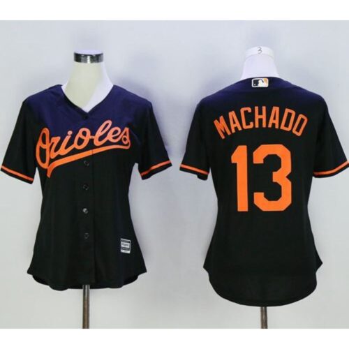 6863c1151efbb_1 Orioles #13 Manny Machado Black Women's Alternate Stitched MLB Jersey