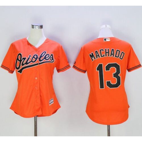 6863c11abb968_1 Orioles #13 Manny Machado Orange Women's Alternate Stitched MLB Jersey