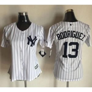 6863c12402893_1 Yankees #13 Alex Rodriguez White Strip Women's Fashion Stitched MLB Jersey