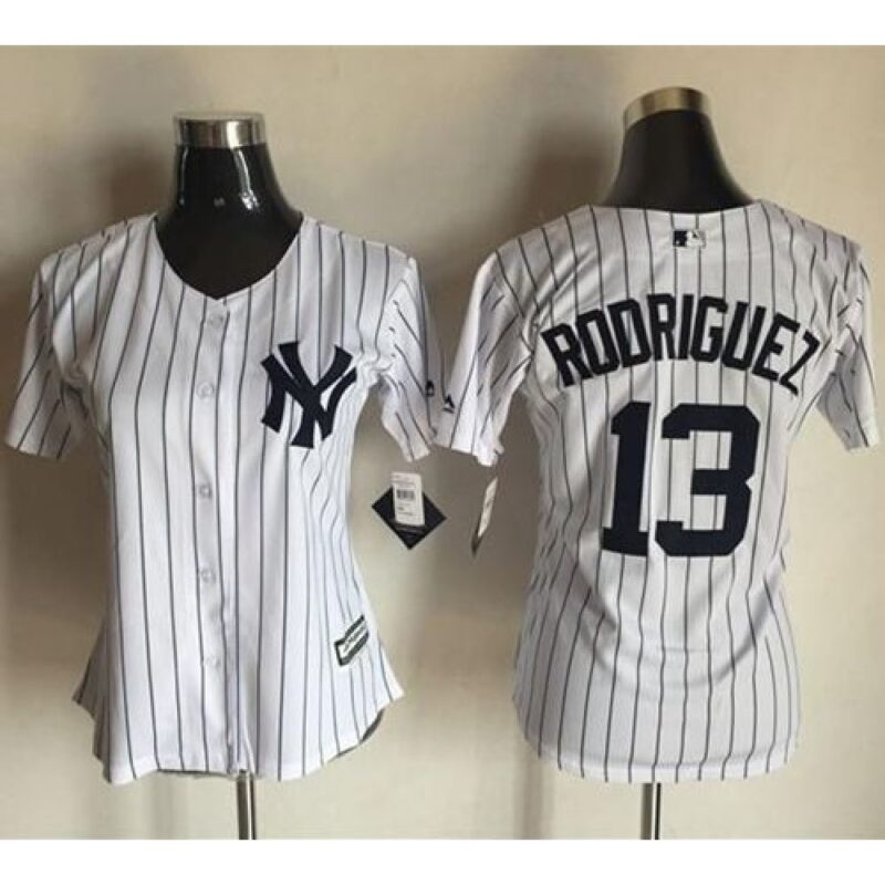 6863c12402893_1 Yankees #13 Alex Rodriguez White Strip Women's Fashion Stitched MLB Jersey