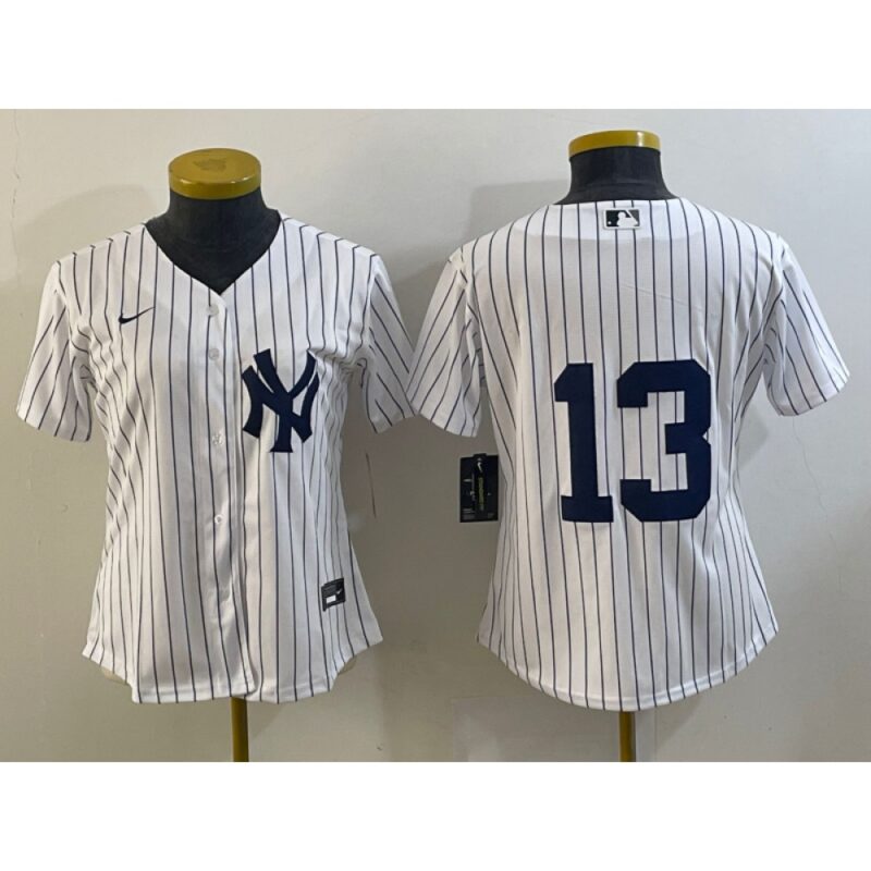 6863c126993dd_1 Women's New York Yankees #13 Alex Rodriguez White Cool Base Stitched Jersey(Run Small)