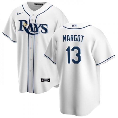 6863c12c8814e_1 Men's Tampa Bay Rays #13 Manuel Margot White Cool Base Stitched Baseball Jersey
