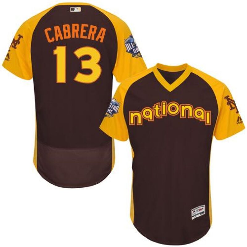 6863c14cc496c_1 Mets #13 Asdrubal Cabrera Brown Flexbase Authentic Collection 2016 All-Star National League Stitched MLB Jersey