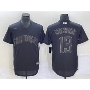6863c16baf36f_1 Men's San Diego Padres #13 Manny Machado Black Cool Base Stitched Jersey
