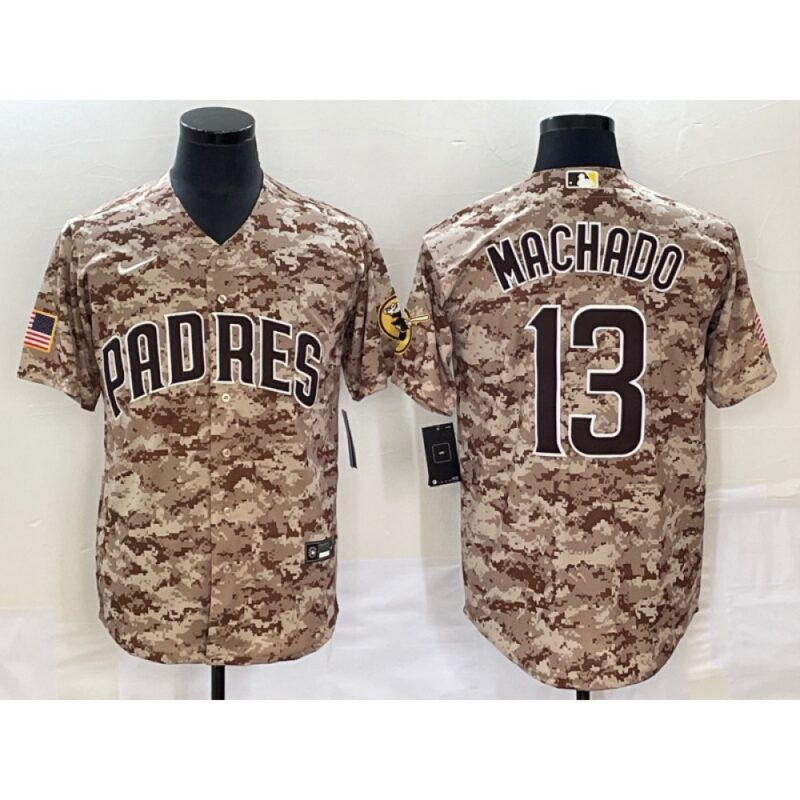 6863c180d929e_1 Men's San Diego Padres #13 Manny Machado Camo Cool Base Stitched Jersey