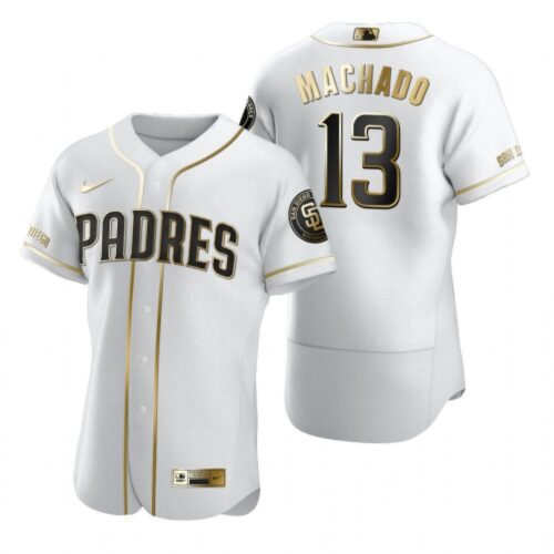 6863c19218f38_1 Men's San Diego Padres #13 Manny Machado 2020 White Golden Flex Base Stitched MLB Jersey