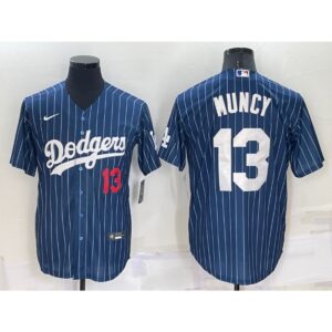 6863c1db36f1d_1 Men's Los Angeles Dodgers #13 Max Muncy Navy Cool Base Stitched Baseball Jersey