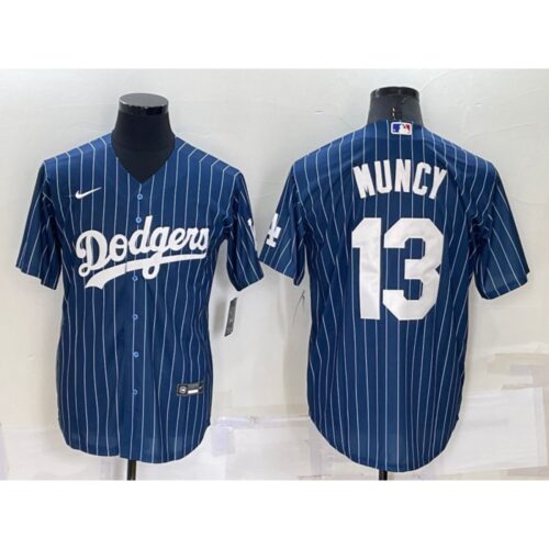 6863c1df8347d_1 Men's Los Angeles Dodgers #13 Max Muncy Navy Cool Base Stitched Baseball Jersey