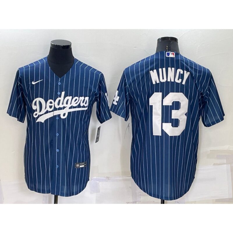 6863c1df8347d_1 Men's Los Angeles Dodgers #13 Max Muncy Navy Cool Base Stitched Baseball Jersey