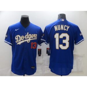 6863c1e6a7541_1 Men's Los Angeles Dodgers #13 Max Muncy Royal Blue Championship Flex Base Sttiched MLB Jersey