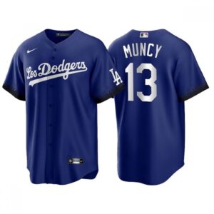 6863c1edda8bb_1 Men's Los Angeles Dodgers #13 Max Muncy 2021 Royal City Connect Cool Base Stitched Baseball Jersey
