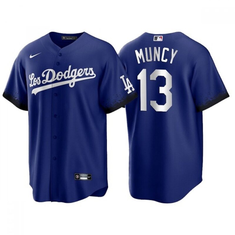 6863c1edda8bb_1 Men's Los Angeles Dodgers #13 Max Muncy 2021 Royal City Connect Cool Base Stitched Baseball Jersey