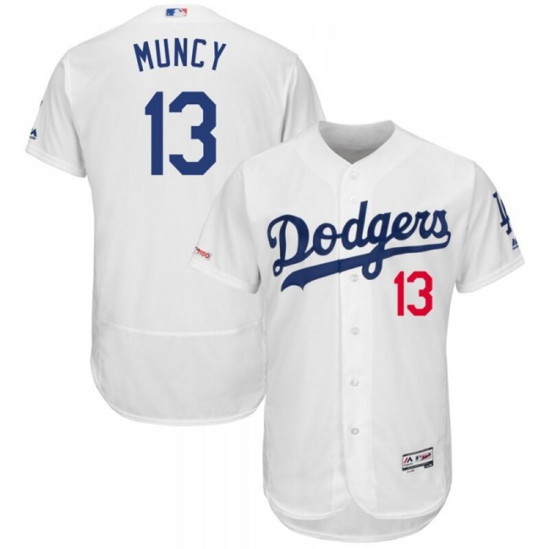 6863c1f851aca_1 Men's Los Angeles Dodgers #13 Max Muncy White 2019 Spring Training Flex Base Stitched MLB Jersey