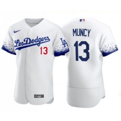 6863c1fc1c7b6_1 Men's Los Angeles Dodgers #13 Max Muncy 2021 White City Connect Flex Base Stitched Baseball Jersey