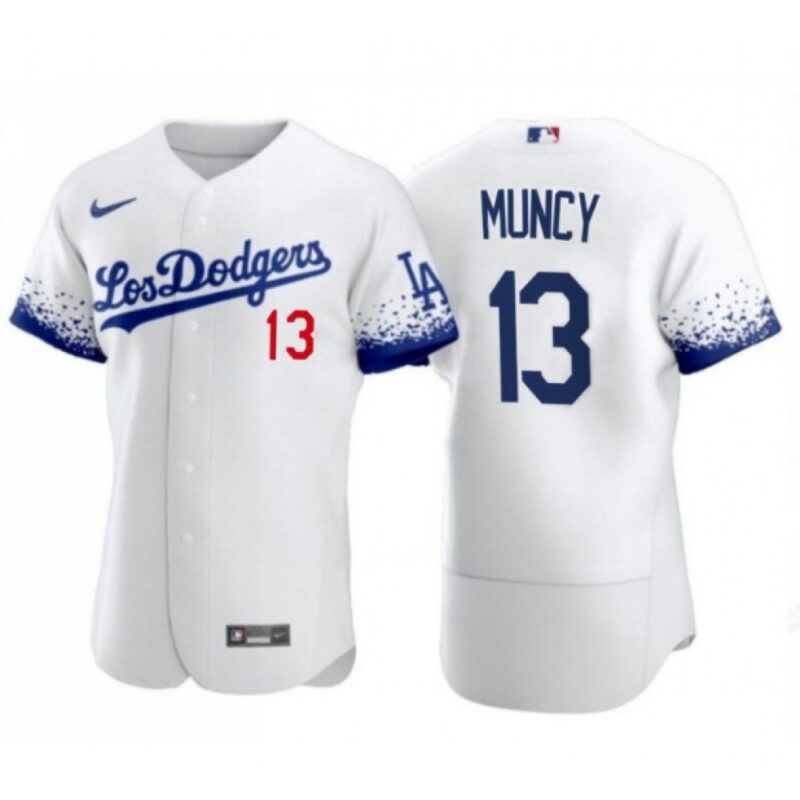 6863c1fc1c7b6_1 Men's Los Angeles Dodgers #13 Max Muncy 2021 White City Connect Flex Base Stitched Baseball Jersey