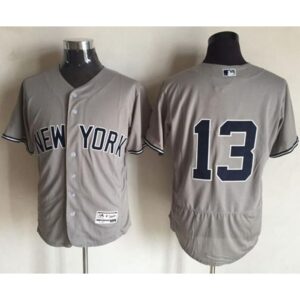 6863c23bc3346_1 Yankees #13 Alex Rodriguez Grey Flexbase Authentic Collection Stitched MLB Jersey