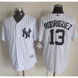 6863c2468c966_1 Yankees #13 Alex Rodriguez White Strip New Cool Base Stitched MLB Jersey