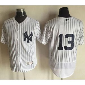6863c25194ef2_1 Yankees #13 Alex Rodriguez White Strip Flexbase Authentic Collection Stitched MLB Jersey