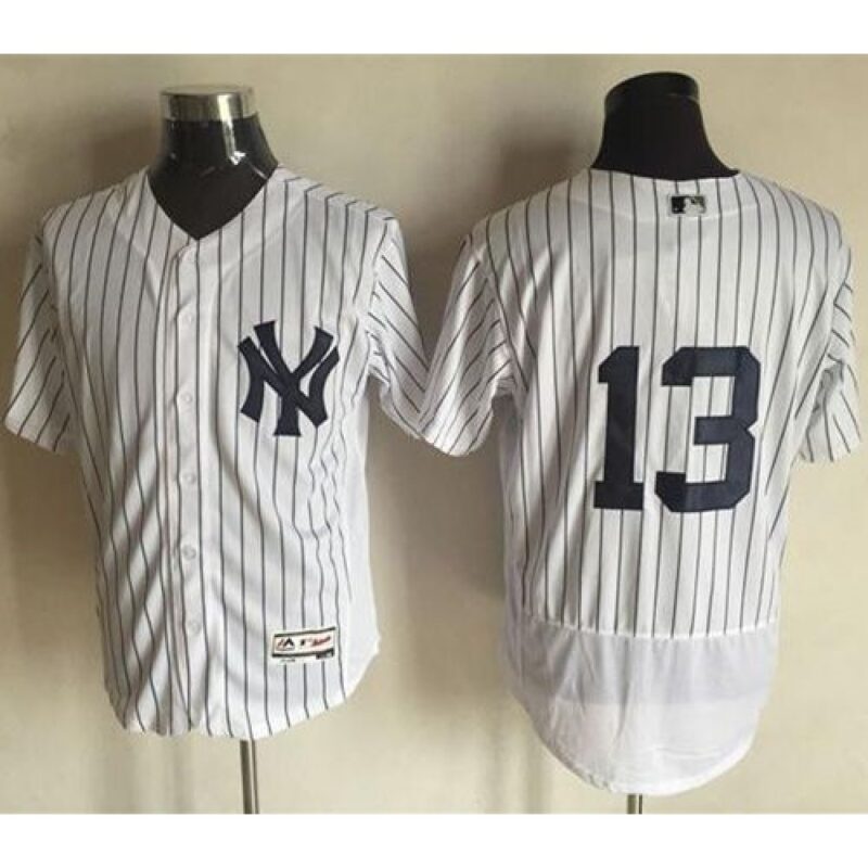 6863c25194ef2_1 Yankees #13 Alex Rodriguez White Strip Flexbase Authentic Collection Stitched MLB Jersey