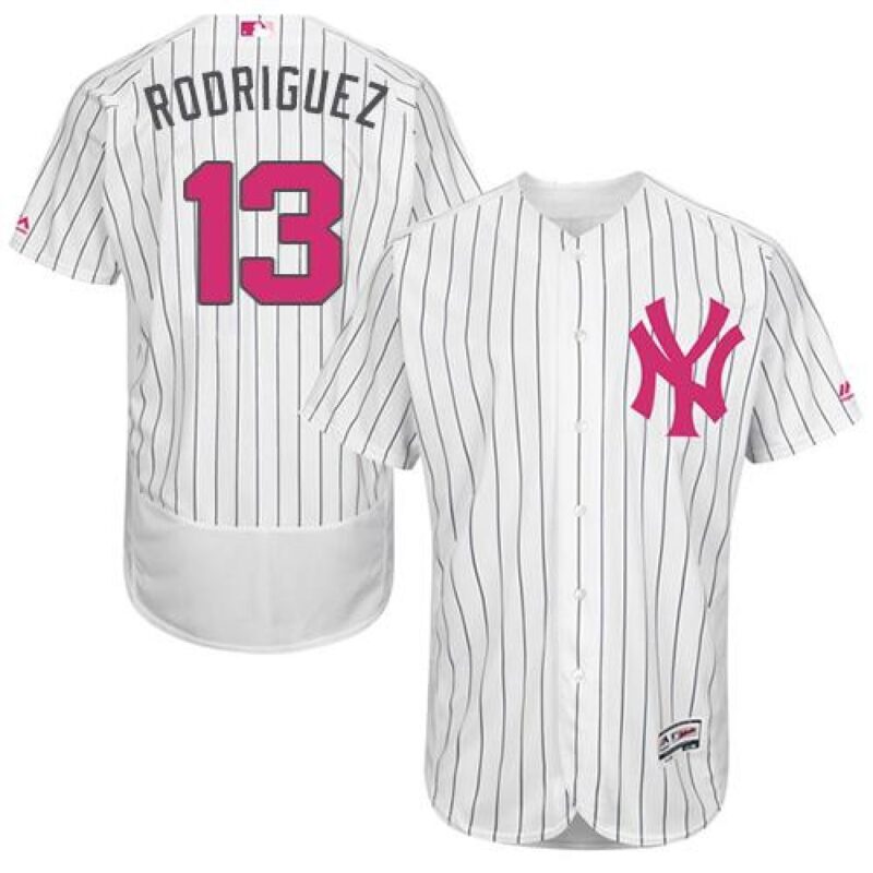 6863c2553faa8_1 Yankees #13 Alex Rodriguez White Strip Flexbase Authentic Collection 2016 Mother's Day Stitched MLB Jersey