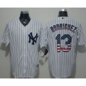 6863c258e2243_1 Yankees #13 Alex Rodriguez White Strip USA Flag Fashion Stitched MLB Jersey