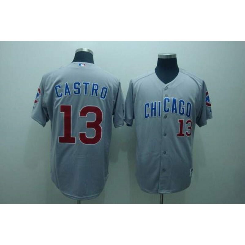 6863c283d259c_1 Cubs #13 Starlin Castro Stitched Grey MLB Jersey