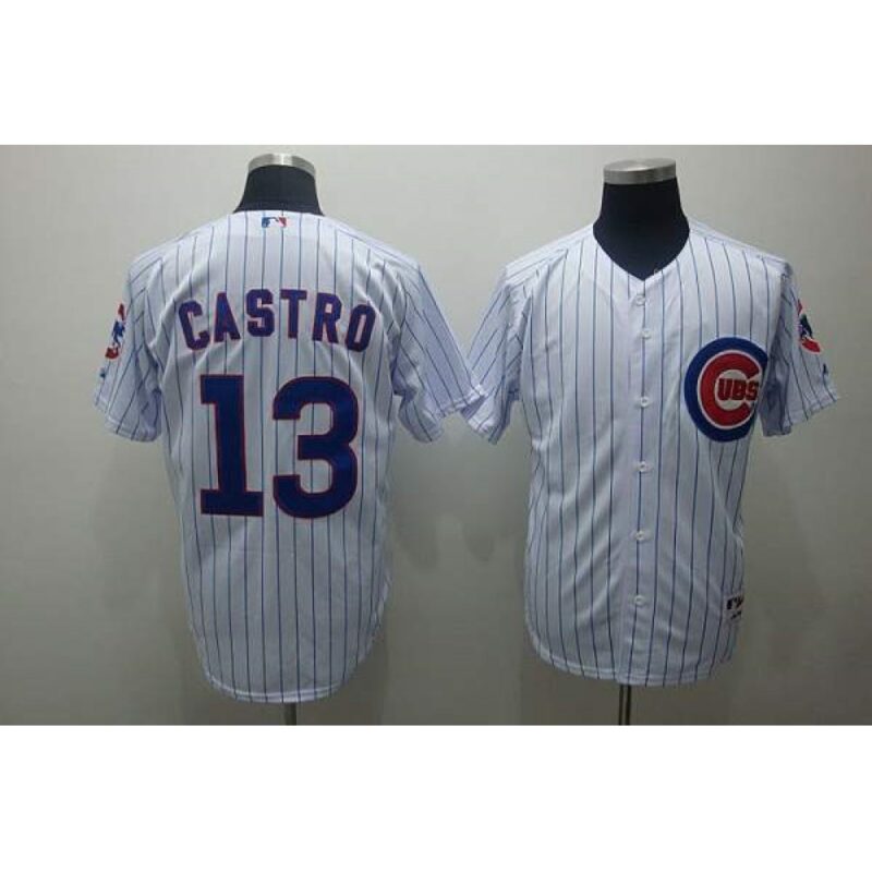 6863c2882476a_1 Cubs #13 Starlin Castro Stitched White MLB Jersey
