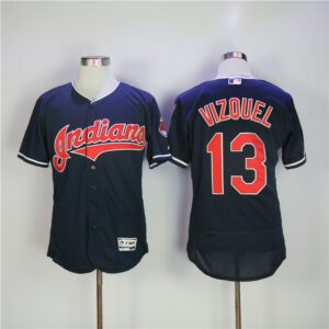 6863c29c21bc6_1 Men's Cleveland indians #13 Omar Vizquel Navy Flexbase Stitched MLB Jersey