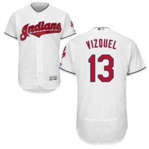 6863c2cb7b262_1 indians #13 Omar Vizquel White Flexbase Authentic Collection Stitched MLB Jersey