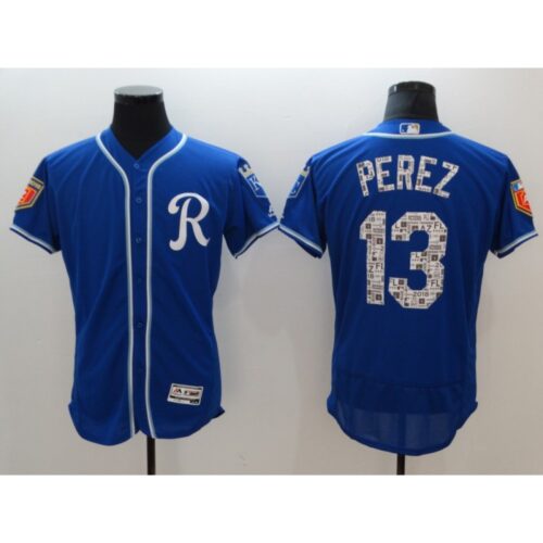 6863c2d5e2bbb_1 Men's Kansas City Royals #13 Salvador Perez Royal 2018 Spring Training Flexbase Stitched MLB Jersey