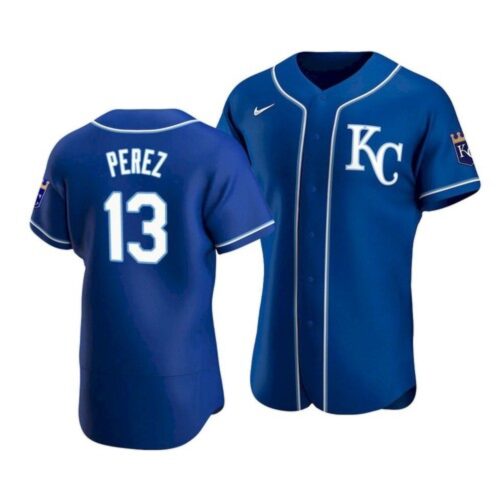 6863c2d9d7c77_1 Men's Kansas City Royals #13 Salvador Perez Royal Flex Base Stitched Jersey