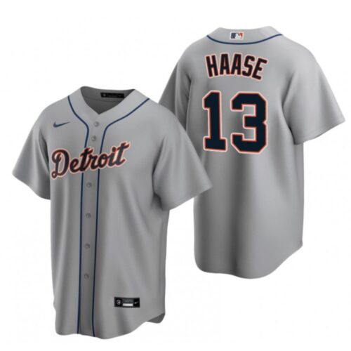 6863c2dd58205_1 Men's Detroit Tigers #13 Eric Haase Grey Cool Base Stitched Jersey