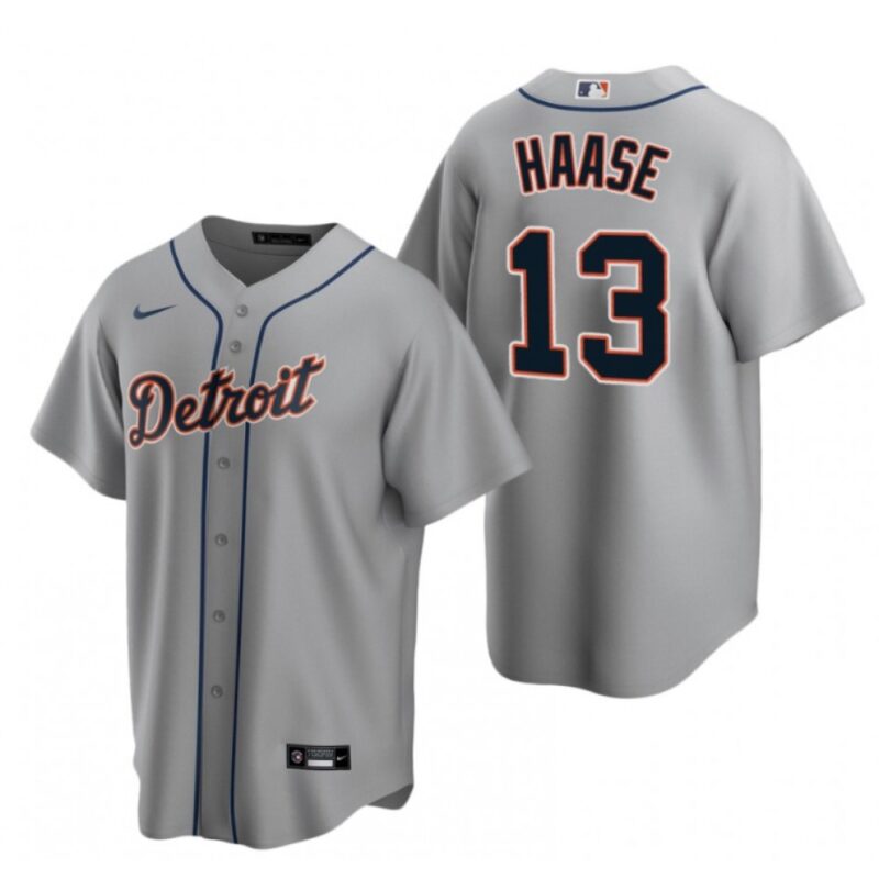 6863c2dd58205_1 Men's Detroit Tigers #13 Eric Haase Grey Cool Base Stitched Jersey