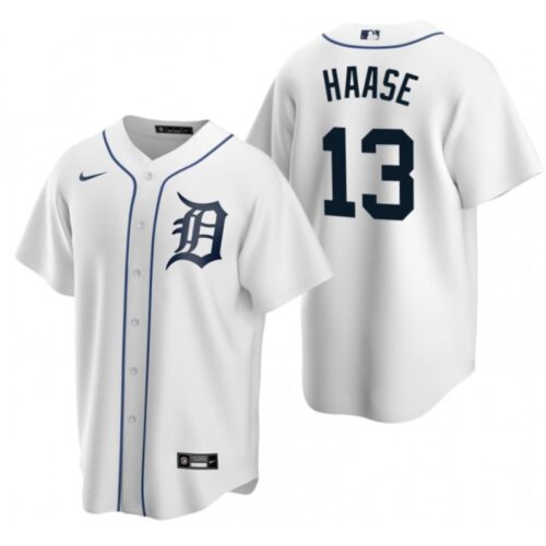 6863c2e0c1d89_1 Men's Detroit Tigers #13 Eric Haase White Cool Base Stitched Jersey