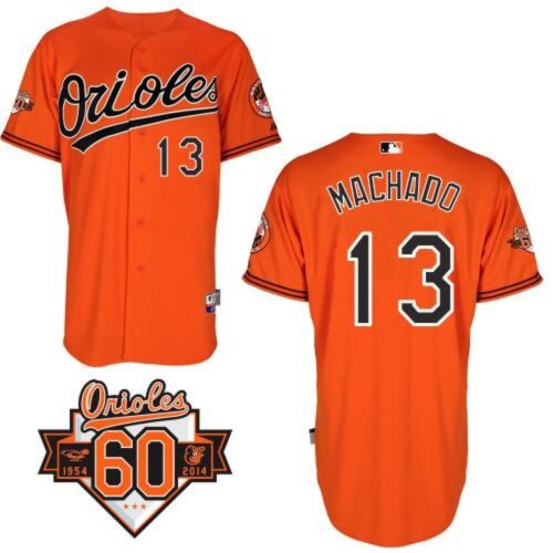 6863c30cbe55f_1 Orioles #13 Manny Machado Orange Cool Base Stitched MLB Jersey