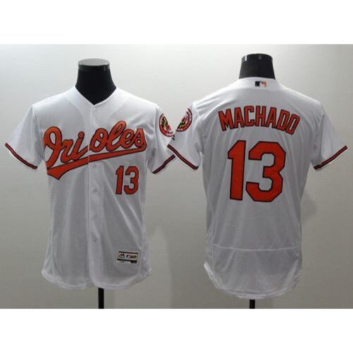 6863c3236de1a_1 Orioles #13 Manny Machado White Flexbase Authentic Collection Stitched MLB Jersey