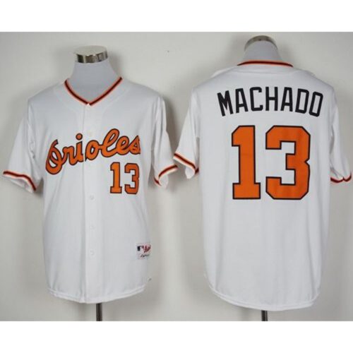6863c3273375d_1 Orioles #13 Manny Machado White 1966 Turn Back The Clock Stitched MLB Jersey