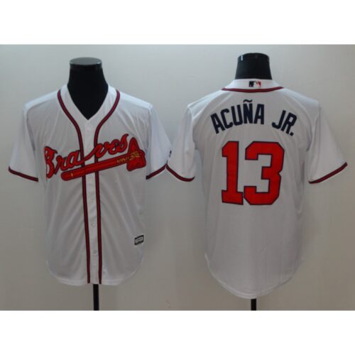 6863c3a024639_1 Men's Atlanta Braves #13 Ronald Acuna Jr White Flexbase Stitched MLB Jersey