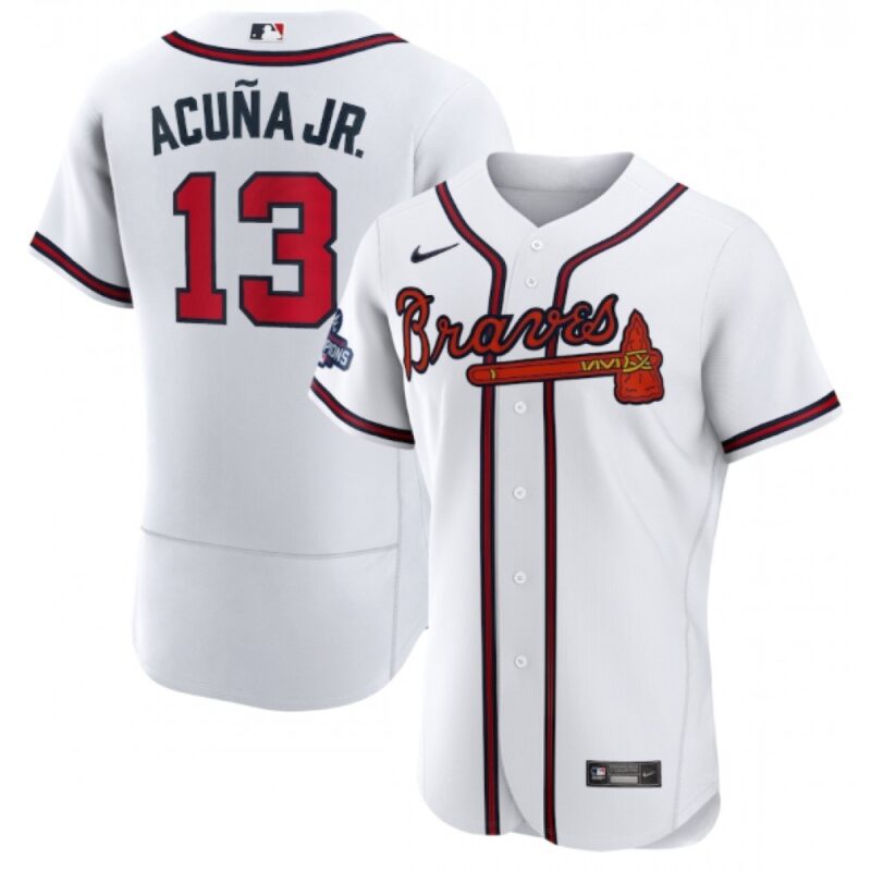 6863c3b9ce4a6_1 Men's Atlanta Braves #13 Ronald Acuna Jr. 2021 White World Series Champions Stitched Baseball Jersey