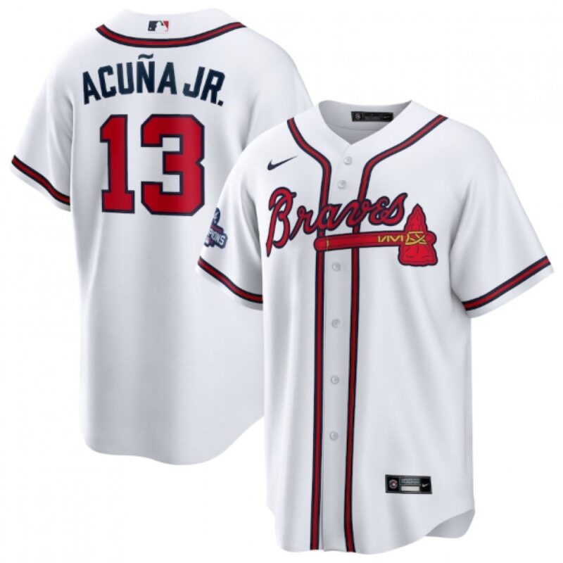 6863c3bd2d943_1 Men's Atlanta Braves #13 Ronald Acuna Jr. 2021 White World Series Champions Cool Base Stitched Jersey