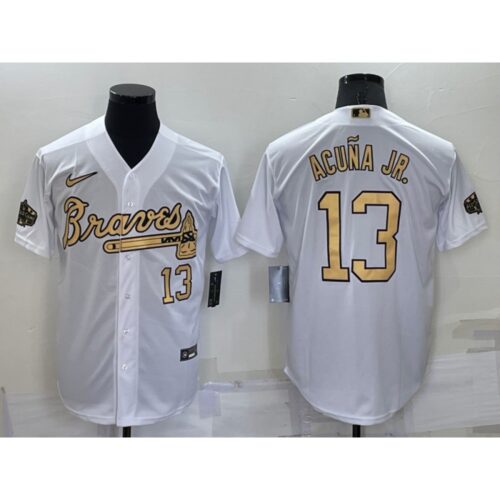 6863c3c513cf7_1 Men's Atlanta Braves #13 Ronald Acuna Jr. 2022 All-Star White Cool Base Stitched Baseball Jersey
