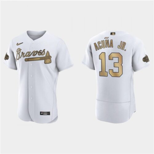 6863c3c89e31b_1 Men's Atlanta Braves #13 Ronald Acuna Jr. 2022 All-Star White Flex Base Stitched Baseball Jersey