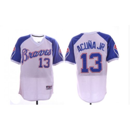 6863c3ee8863d_1 Men's Atlanta Braves #13 Ronald Acuna Jr. White 1974 Turn Back the Clock Jersey