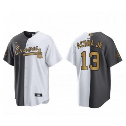 6863c3f5ef4e7_1 Men's Atlanta Braves #13 Ronald Acuna Jr. 2022 All-Star White Gray Two Tone Split Cool Base Stitched Baseball Jersey