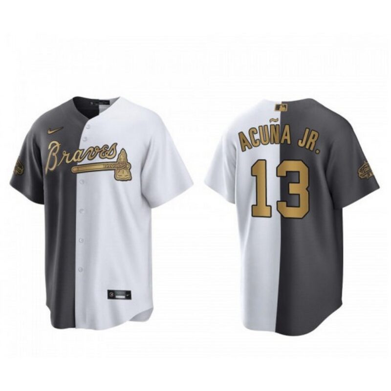 6863c3f5ef4e7_1 Men's Atlanta Braves #13 Ronald Acuna Jr. 2022 All-Star White Gray Two Tone Split Cool Base Stitched Baseball Jersey