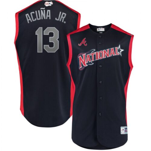 6863c40f8c483_1 National League #13 Ronald Acuna Jr. Navy 2019 MLB All-Star Game Workout Jersey