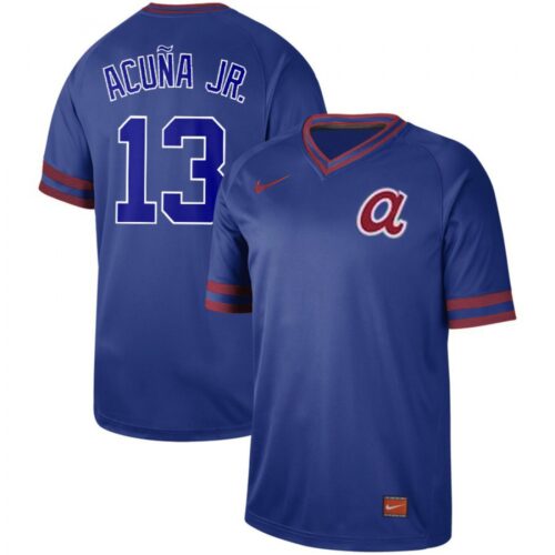 6863c4299e051_1 Men's Atlanta Braves #13 Ronald Acuna Blue Cooperstown Collection Legend Stitched MLB Jersey